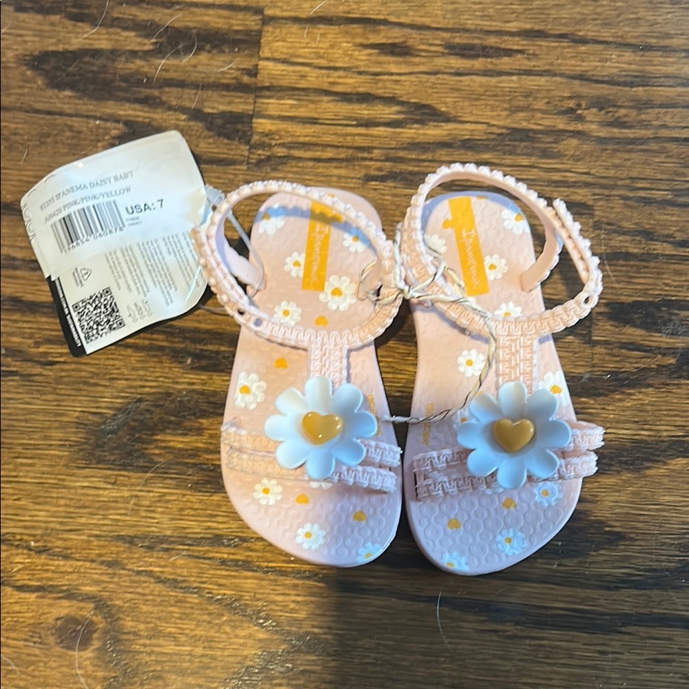 Ipanema Pink and White Sandals with Criss-Cross Straps